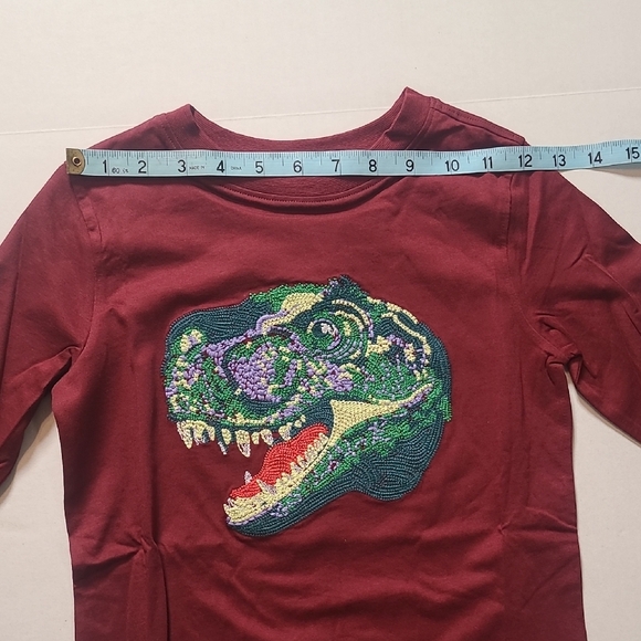 Lands' Ends Dinosaur Graphic Kids Shirt - Maroon NWOT Small - Picture 5 of 10